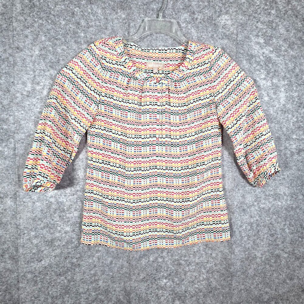 Banana Republic Women's 3/4 Sleeve Pullover Top Multi Color Size XS